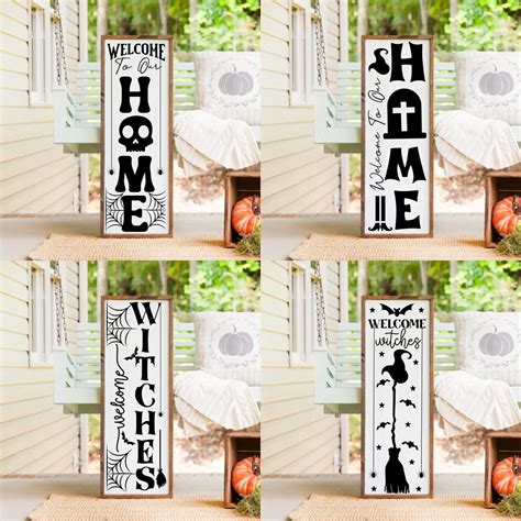 Halloween Porch Sign Svg Bundle Halloween Porch Signs Svg Etsy Canada