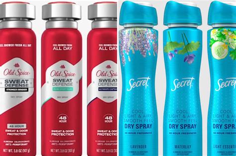 Old Spice Secret Deodorant Sprays Recalled Over Cancer Causing Chemical