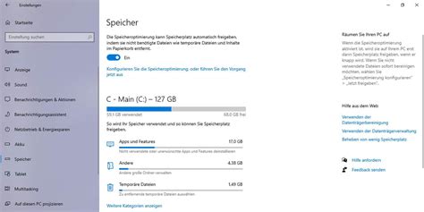 Speicherplatz für Ihr Windows 10 gewinnen temporäre Dateinen löschen