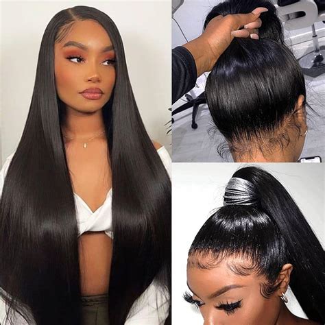 Straight Lace Front Wigs Human Hair 180 Density 360 Hd