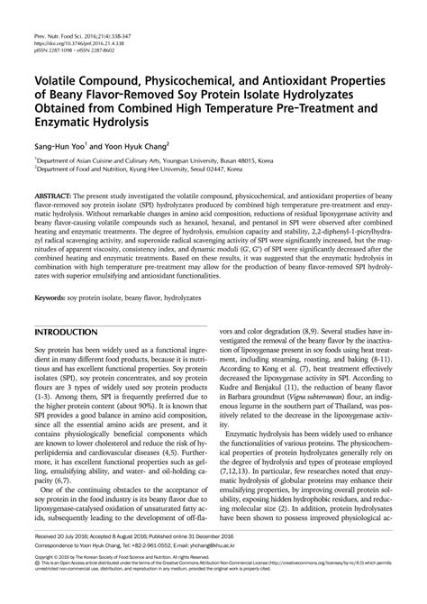 Pdf Volatile Compound Physicochemical And Antioxidant Properties Of