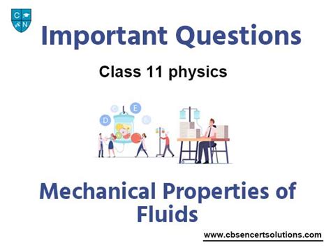 Mechanical Properties Of Fluids Class Physics Important Questions