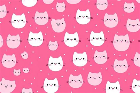 Premium AI Image | A cute pink meme cat cartoon pattern generative ai