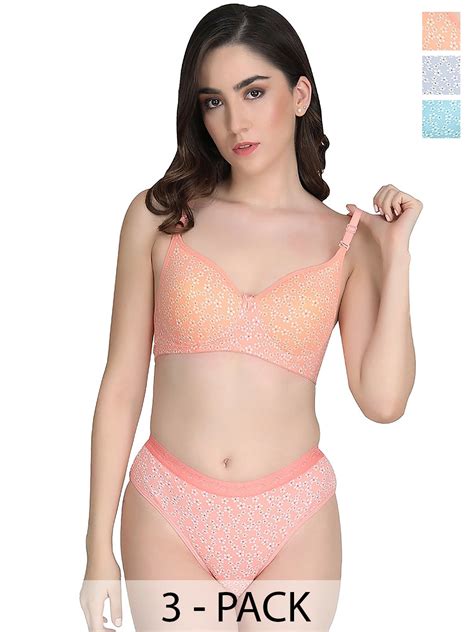 Buy PIBU Pack Of 3 Cotton Brief Lingerie Set Lingerie Set For Women 26910490 Myntra