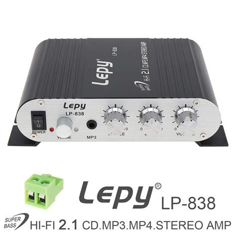 Lepy LP 838 자동차 앰프 12V Hi Fi 2 1 앰프 부스터 라디오 CD MP3 MP4 스테레오 앰프베이스 스피커