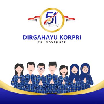 Dirgahayu Korpri Poster For Hari Day With Corps Characters Twibbon