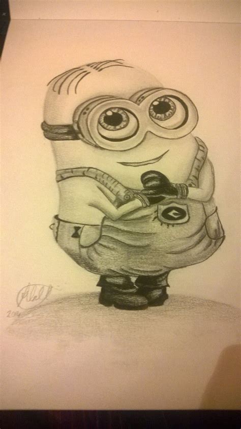 Cute Minion Pencil Drawing Inspired From Despicable Me Despicableme