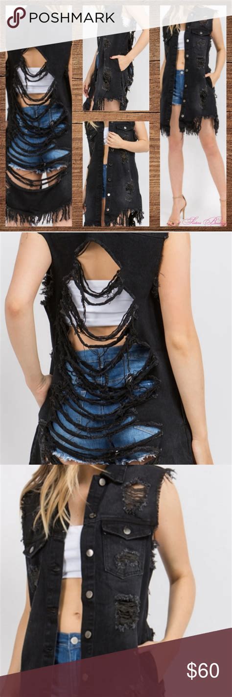 Ultra Distressed Ripped Denim Vest Ripped Denim Clothes Design Fashion