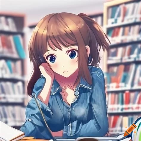 Anime Girls Studying Science Books In A Library On Craiyon