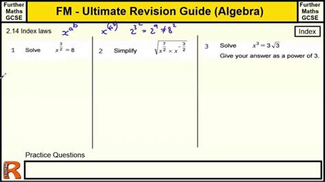 Index Laws Ultimate Revision Guide For Further Maths Gcse Youtube