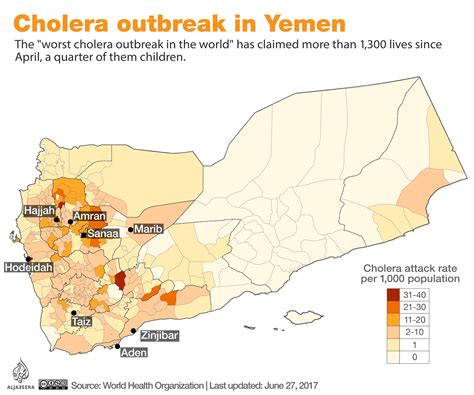 Yemen World S Worst Cholera Outbreak Mapped Yemen Al Jazeera