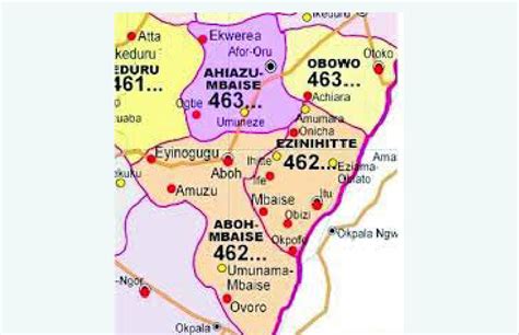 Map Indicating Mbaise Communities And Its Entire Surroundings Imo