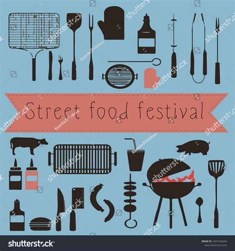 Street Food Festival Postervector Illustration Stock Vector Royalty