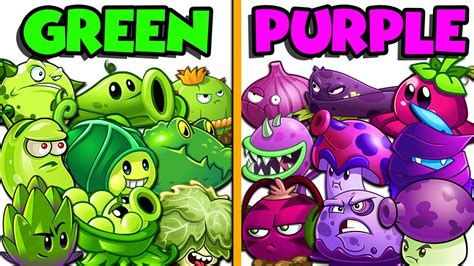 Pvz 2 All Green Vs All Purple Plants Power Up In Plants Vs Zombies 2