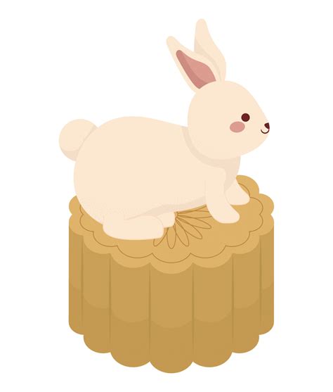 rabbit on a mooncake 21385357 Vector Art at Vecteezy