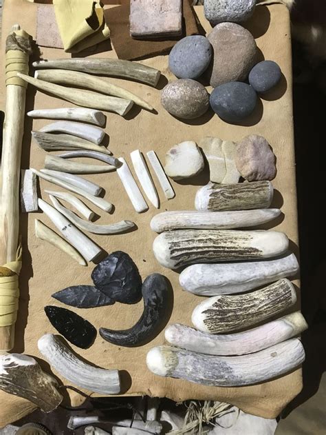 Aboriginal Flintknapping Tools To Include An Ishi Stick Flint