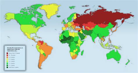 Life expectancy gender gap - Vivid Maps