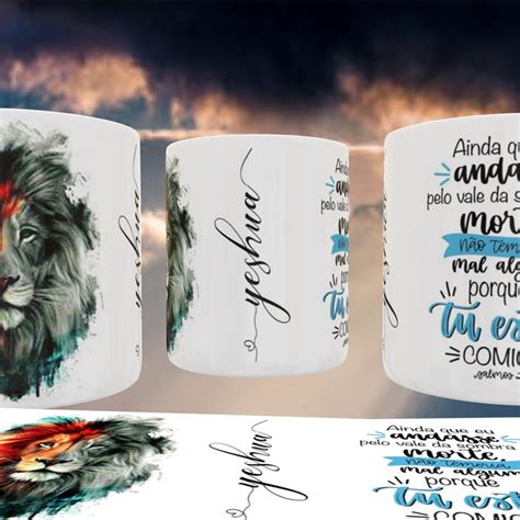 ARTE DIGITAL PARA CANECA LEÃO DE JUDÁ 3 UNIDADES Elo7