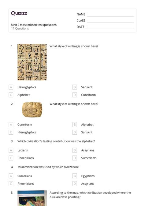 50 Early Mesopotamia Worksheets For 9th Year On Quizizz Free Printable