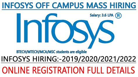 Infosys Off Campus Drive Mass Hiring 2019 2020 2021 2022 Batches Complete Information