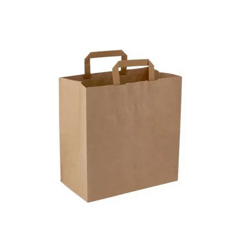 250 Pieces Paper Bag Brown Flat Handle 21x11x28 Cm At Best Price In Bhiwandi