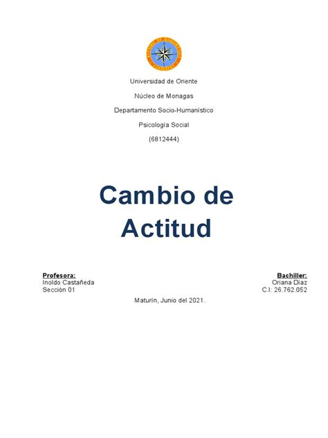 Cambio De Actitudes Descargar Gratis Pdf Actitud Psicología