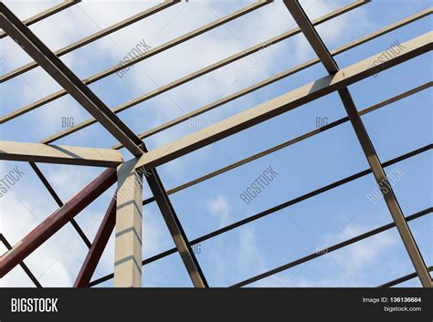 Steel Beams Roof Truss Image And Photo Free Trial Bigstock