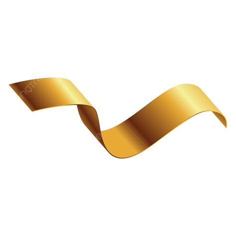 Gold Ribbon 3d Ribbon Gold Strap PNG And Vector With Transparent