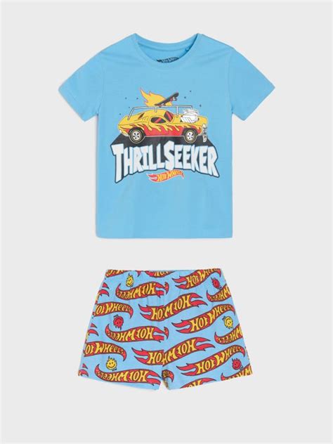 Zweiteiliges Pyjama Set Hot Wheels Farbe Hellblau SINSAY 005DP 50X