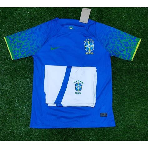 Jual BRASIL BRAZIL AWAY 1 STEL CELANA JERSEY BAJU BOLA BIRU PIALA DUNIA