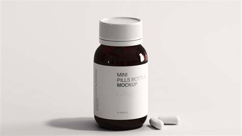 Free Amber Glass Capsule Pill Bottle Mockup Set Free Package Mockups