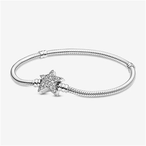 Pandora Moments Asymmetric Star Clasp Snake Chain Bracelet Pandora