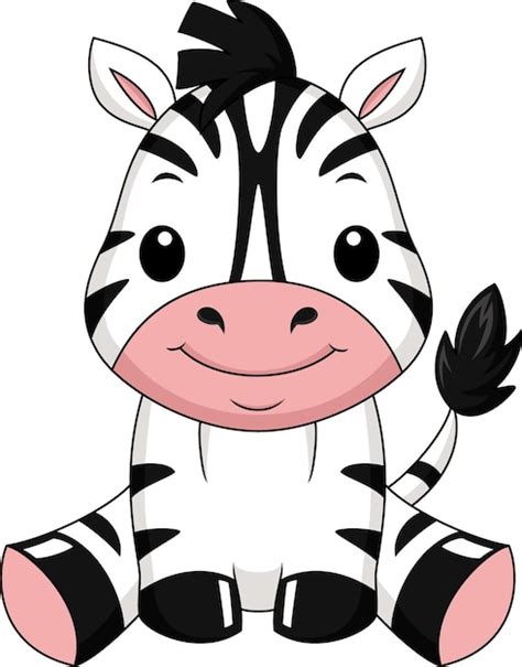 Premium Vector | Cute baby zebra on white background