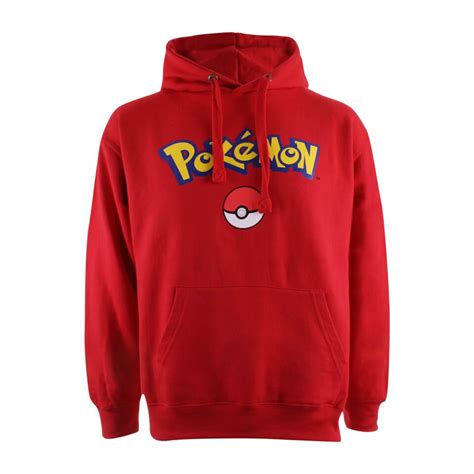 Pokemon Men S Logo Hoody Red Mens Clothing