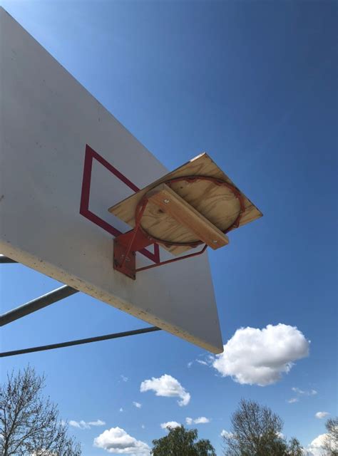 Photo Santa Clarita Basketball Court Rim Blocked By Wood During Corona