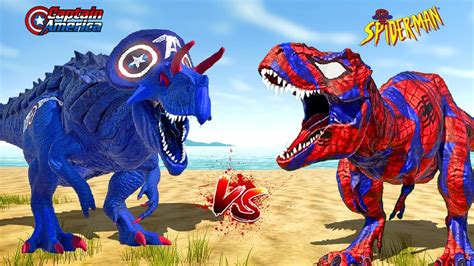 Spiderman T Rex Vs Venom Giganotosaurus Vs Superman Spinosaurus Vs