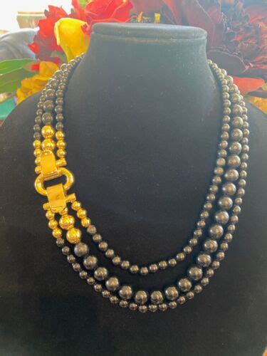 Vintage Signed Givenchy 3 Strand Gem