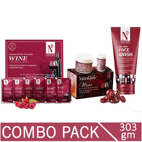 Buy Nutriglow Natural S Advanced Pro Wine Combo Pack Facial Kit