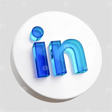 Linkedin Acrylic Glass Icon Isolated Logo 3d Render Editorial Photo