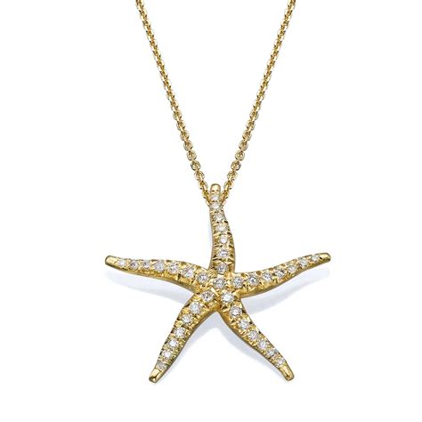 Diamond Starfish Unique 18k Solid Gold Starfish Starfish Pendant