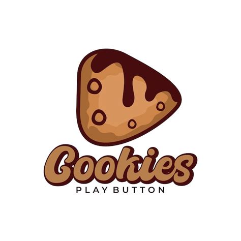 Premium Vector Choco Chips Cookies Play Button Logo