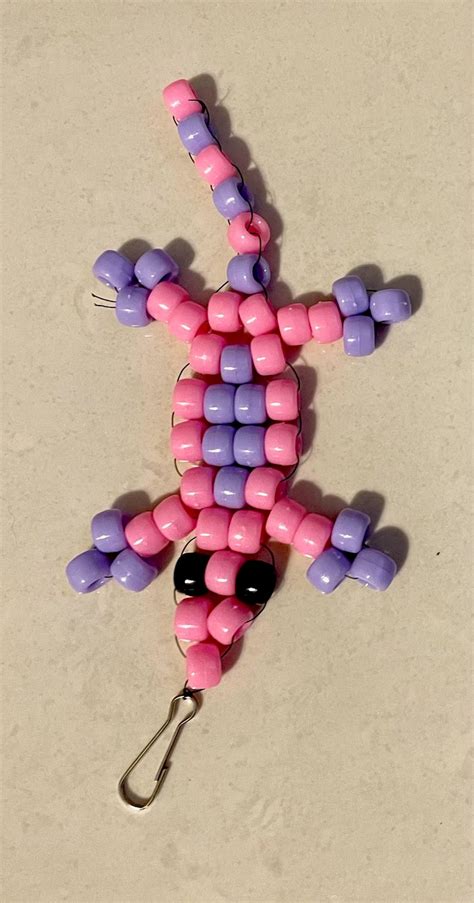 Pony Bead Lizard Lizard Keychain Animal Keychain Best Etsy