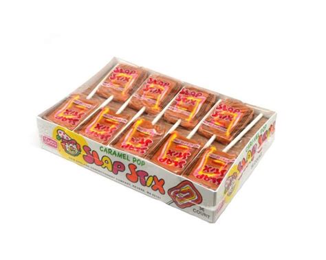 Slap Stix Giant Caramel Pops 36 Box Retro Candy Caramel Sour Candy