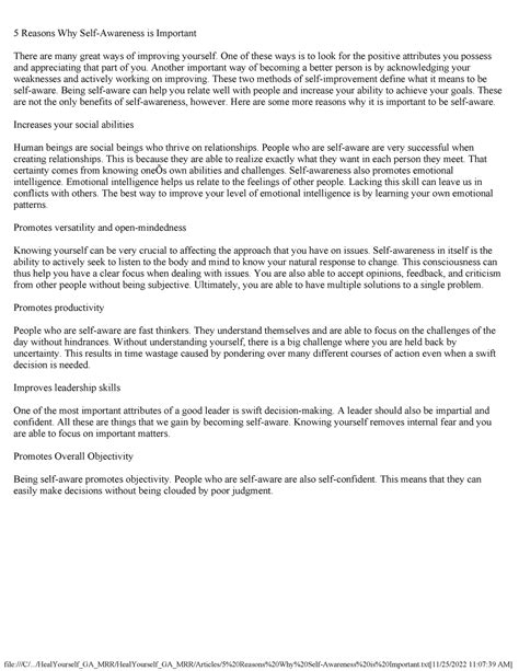 5 Reasons Why Self-Awareness is Important - One of these ways is to