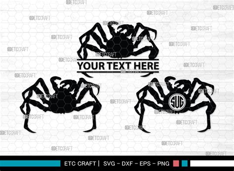 Crab Monogram, Crab Silhouette, Crab SVG Graphic by ETC Craft Store ...