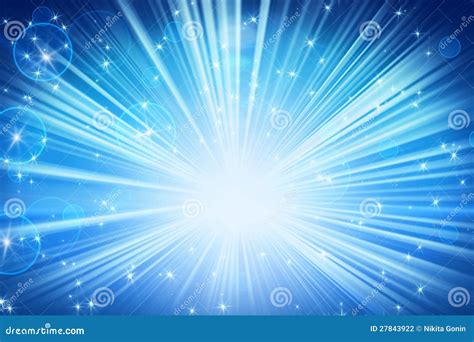 Lights And Shining Stars Blue Abstract Background Stock Illustration