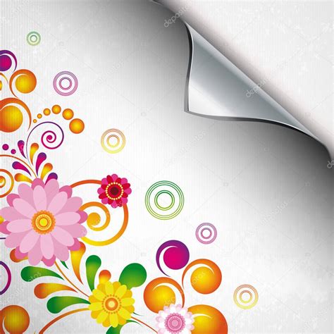 Torn Floral Background For T Design Bright Decor Stock Vector By