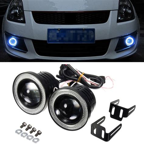 Pcs Auto Cob W Licht Led Nebelscheinwerfer Wei Angel Eye Ring Drl