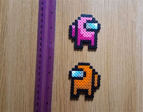 Among Us Crewmate Imposter Pixel Art Magnet Keychain Badge Etsy