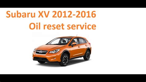 Subaru XV oil reset service / vymazání servisu - YouTube